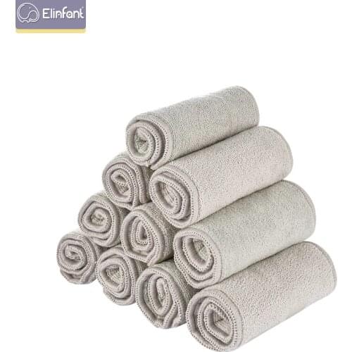 Elinfant 3 layers gray microfiber 10pcs cloth diaper nappy insert super absorbent 35x13.5cm fit baby cloth pocket diaper