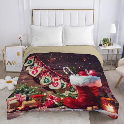 Christmas santa claus Duvet cover Quilt/Blanket/Comfortable Case 140x200 240x220 Queen King Single Bedding for Home Socks