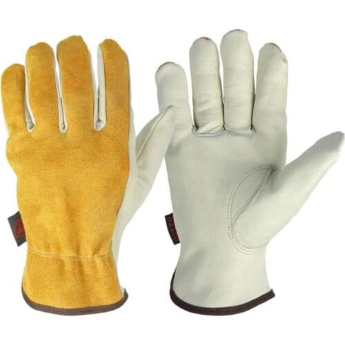 Gloves Cowhide Leather Working Welding Safety Protective Garden Sports Wear-Resisting Woodworking