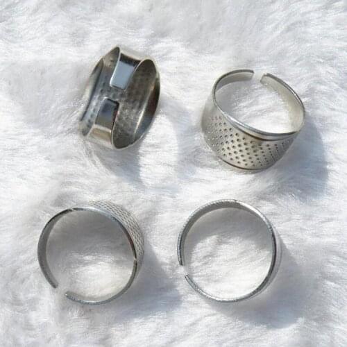 1Pc Adjustable Household Sewing Tool Accessories Silver Ring Thimble Finger Protector Home Hand Crafts Quilting Sewing Tools