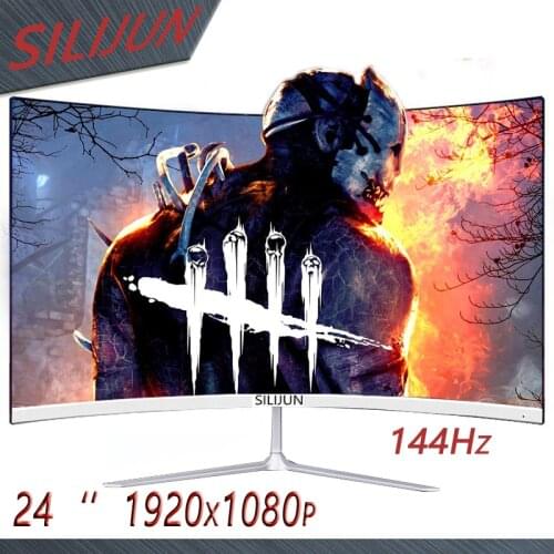 SILIJUN 24 Inch 144HZ Display Curved Screen Computer Monitor PC 1K HD Gaming VGA HDMI 24 Inch Flat Panel portable monitor