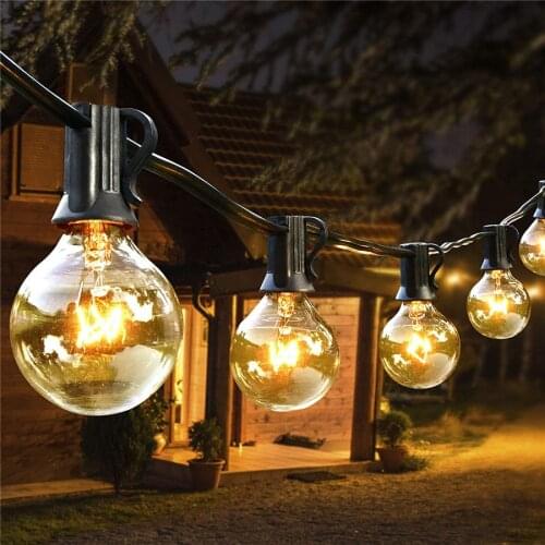 Solar G40 Globe Bulb String Light Outdoor Garden String Lights Waterproof Solar Garland Fairy Light For Bistro Pergola Backyard