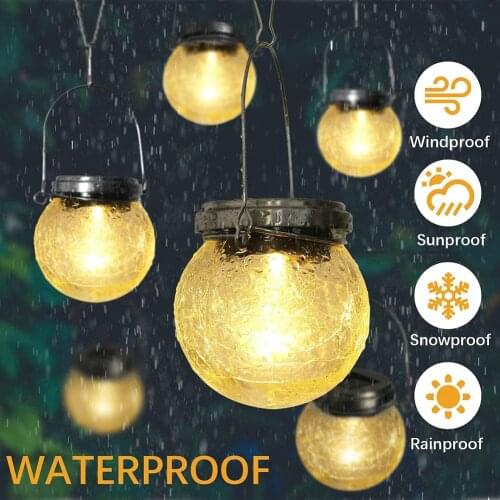 4Pcs LED Solar Lamp Outdoor Solar Powered Glass Ball String Lights Waterproof Lanterns Lights For Wedding Party Decoration