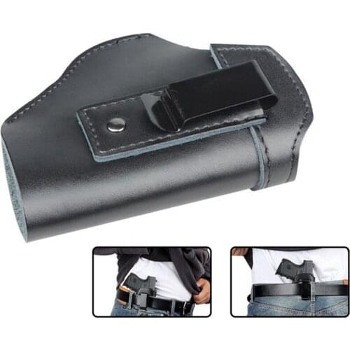 Tactical Universial Leather Pistol Holster For Glock 17 19 Sig Sauer P226 USP Colt 1911 IWB Clip Belt Hunting Accessories