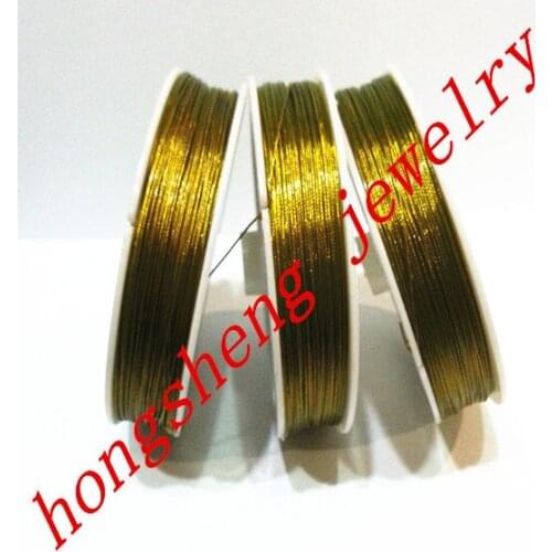 0.45MM Thickness gold color 3Rolls/lot Stainless Steel Tiger Tail Wire For Chunky Necklace (1 rolls about 80m )