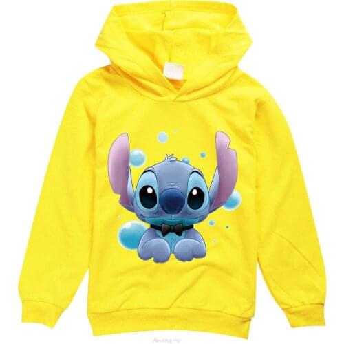 Grils Hoodies Sweatshirts Long Sleeves Cartoon Stitch Autumn Winter Fashion Kids Sweatshirts New little girl clothes childrens