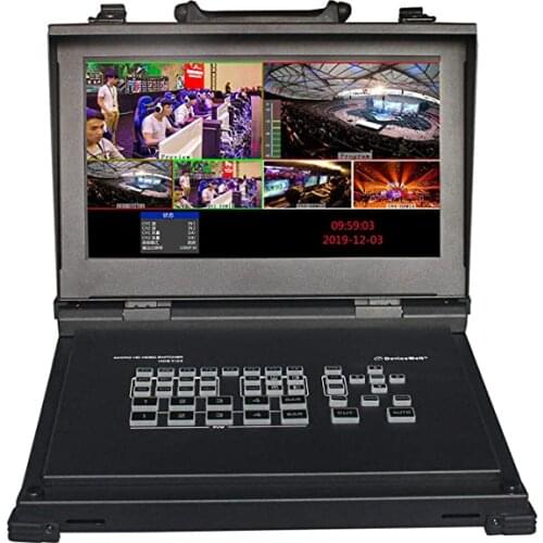 DeviceWell HDS9105 5-Channel Video switcher 4 HD-MI + 1 DP Signal inputs 5 signals switching panel for camera Live Broadcasting