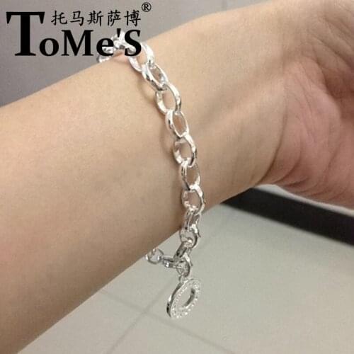 Western new silver-plate Basic bracelet european Jewelry Christmas Gift For Women Men fit DIY clasp charms