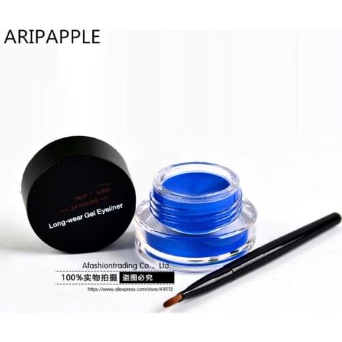 1pc Blue Eyeliner Waterproof Cream with Brush Make Up Comestics Eye Liner Cream Pen Beauty Essentials Makeup Gel Glitter