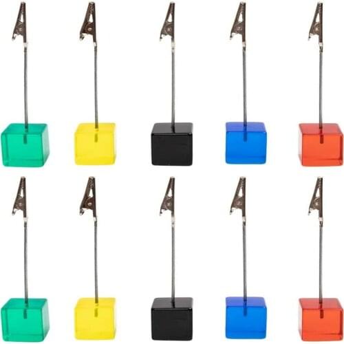 10pcs Table Number Holder Name Place Card Holder Memo Clip Holder Stand Note Holder Pictures Card Paper Menu Clip (Pure White)