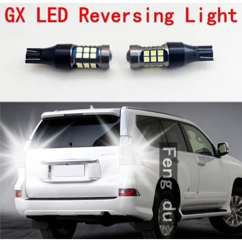 2pcs For Lexus GX400 GX460 gx470 Reversing Light High Bright LED Car Auxiliary Bulbs Back wave light W16W T15 6000K Refit