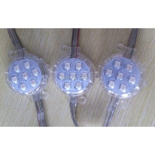 30pcs DC24V 50mm DMX512 Parallel led pixel module;IP68 rated;1.68W;7LEDs