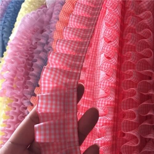 5M/lot 4cm wide 22 color Exquisite lattice fold lace pillow sofa curtain pet doll clothes skirt lace accessories Z1496