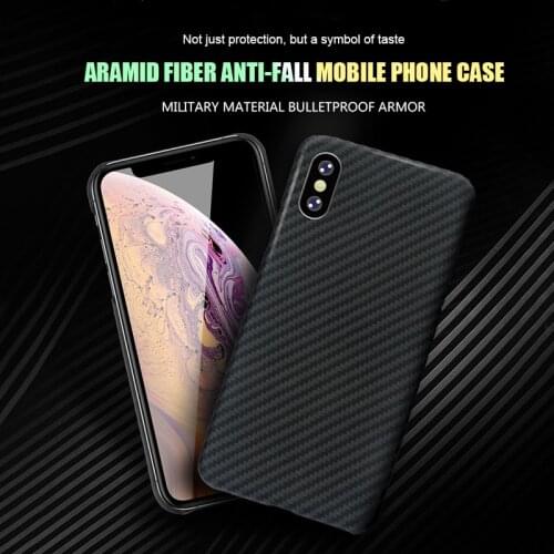 Aramid Fiber Shell Pure Carbon Fiber Phone Case For Iphone X SE XR XS MAX Ultra-Thin Anti-Fall Hard Business Cover Case
