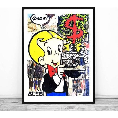 Smile Kids Camera Alec Monopolyingly Canvas Prints Picture Modular Paintings for Living Room Poster on The Wall Home Decoration