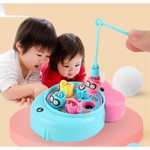 Kids Fishing Toys Mini Wind-up Fishing Toy Magnetic Rotating Fishing Play Game Machine Educational Clockwork Children Gifts