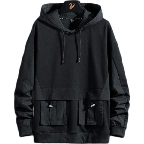 Mens Hoodies Men 2021 Spring Techwear Hip Hop Sweatshirt Japanese Streetwear Oversized Black Hoodie Men Plus Size