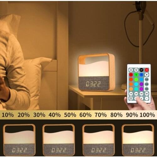 Hot Baby Night Lights Rechargeable Touchable Small Table Lamp Led Clock RGB Color Changing Bedside Table Lamp with USB Port