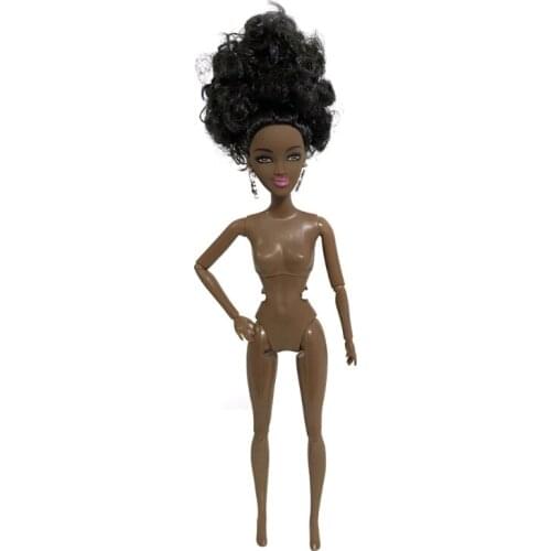 066B 12inch Miniature Nude Doll Dollhouse Figure Playset Black Skin Popular Community Games for Toddlers Girls Preschools
