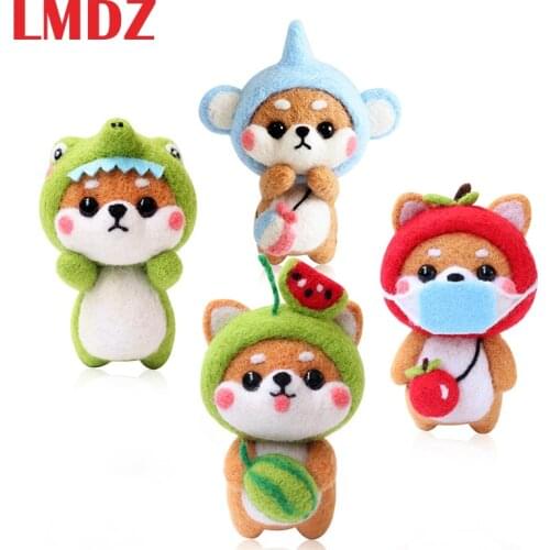 LMDZ Wool Felting Kit Creative Cute Shiba Inu Handmade Needle Felting Kit Felt Animals Felt Kit Handmade Toy Doll Non-Finished