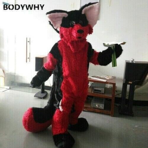 Fursuit Long Fur Fox Dog Mascot Costume Suit Cosplay Party Game Fancy Dress Outfits Clothing Advertising Parade Halloween Adults