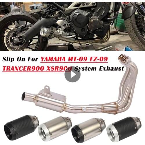 Motorcycle Full Exhaust Escape Modify Front Link Pipe Muffler Carbon Fiber DB Killer For Yamama MT-09 FZ-09 Tracer 900 XSR900