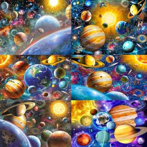 5D Diamond Painting Kits Universe Planet Full Round DIY Mosaic Cross Stitch Pattern Crystal Embroidery Home Wall Decor
