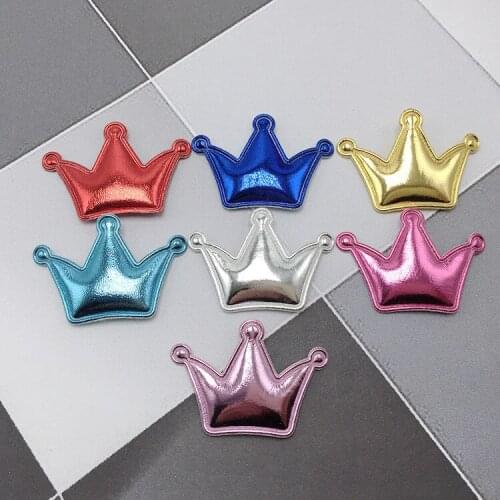 Sew on Mix Color Pu felt patches for Clothes 4.3cm crown shape 40pcs/lot scrapbooking accessories