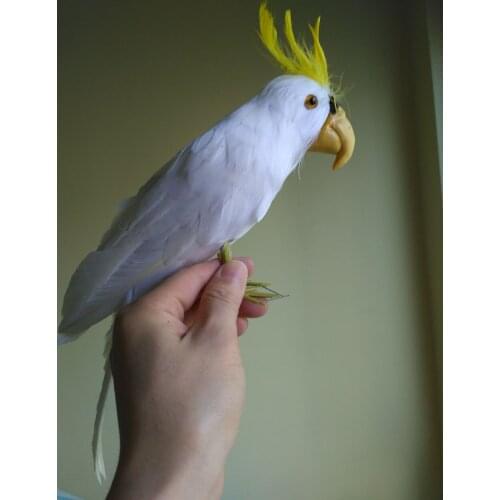 New simulation white parrot model foam&furs cockatoo doll gift about 30cm 1235