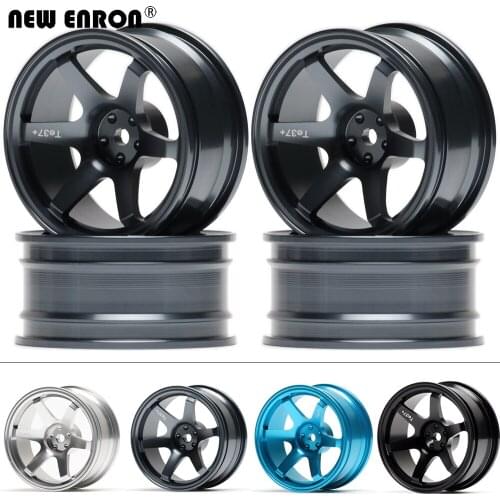 NEW ENRON 4Pcs Aluminum Alloy 6 Spoke 52MM Wheel Rims For RC Car 1/10 On-Road Drift Traxxas HSP Tamiya HPI Kyosho RedCat SAKURA