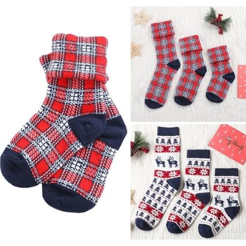 New Christmas Baby Socks Non Slip Winter Warm Cotton Socks For Newborn Baby Kids Adult Soft Clothes Accessories