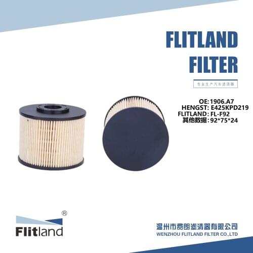 Factory price machine plastic fuel filter OE NO 1906.A7 E425KPD219 PU927X KX331D use for FIAT CITROEN PEUGEOT FORD FL-F92