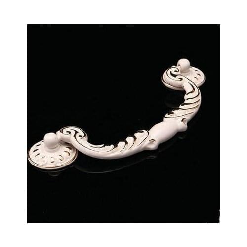 128mm ivory white furniture handle white drawer cabinet pull knob 5"gold dresser cupboard door handle fashion vintage shaky pull