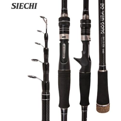 SIECHI Carbon Fiber Spinning Fishing Rod Telescopic Mini Pole 3.6M 3.3M 3.0M 2.7M 2.4M 2.1M 1.8M Fish Gear Tackle