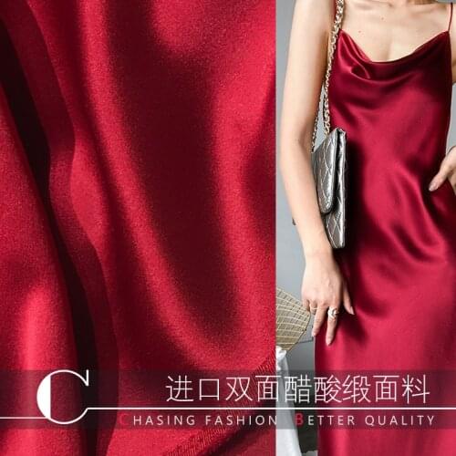 148*100cm Double sided triacetic acid heavy weight fabric Japanese imported dress dress sling clothing silk elastic satin fabric