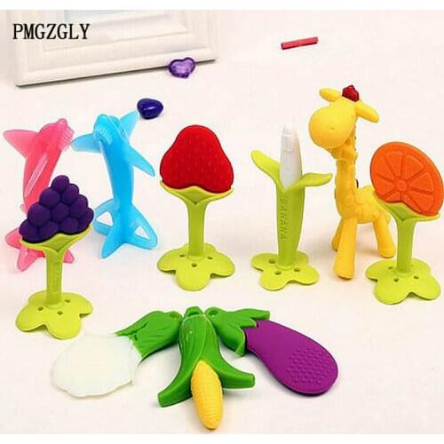 Silicone Teether Fruit Shape Baby Teething Silicone Teething Toys Infant Chew Tooth Toys 1 Pc Baby Teether Food Grade Teether