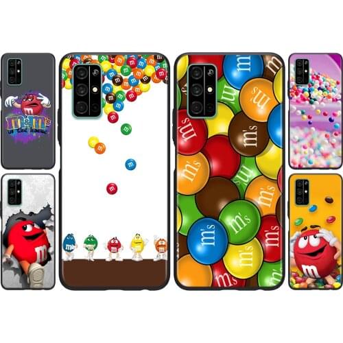Silicone Cover Cute M&M‘s Chocolate For Huawei Honor 30i 10X 30S 9A 9S 9X 30 9C 20 20S V20 10i 10 7C Pro Lite Phone Case