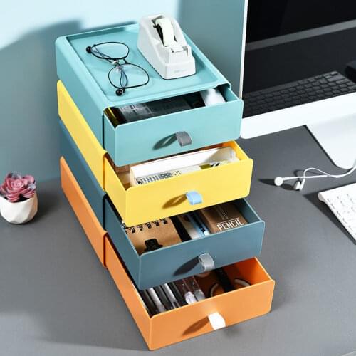 New Arrival Desk Pen Holder Pencil Makeup Organizer Color Storage Box Desktop Drawer organizador School Office Stationery Boxes