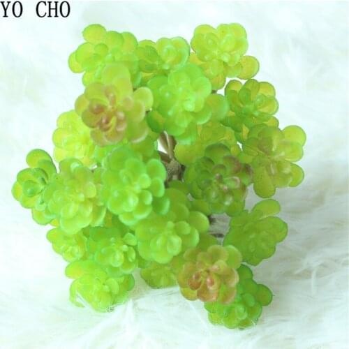 YO CHO 1PC Creative Artificial Succulent Grass Plant DIY Green Fake Landscape Lotus Rare Plants Flower Home Garden Decoration