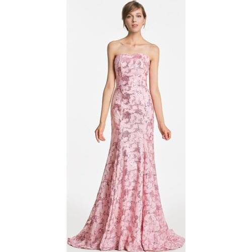 Tanpell strapless mermaid bridesmaid dresses pink sleeveless floor length gown women wedding party formal long bridesmaid dress