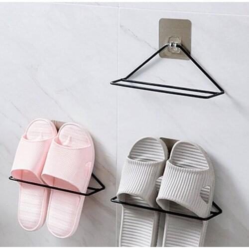 1PCS Paste Iron Shoe Rack Hanging Storage Shelf Drying Rack Shoe Rack Stand Hanger Wardrobe Organizer