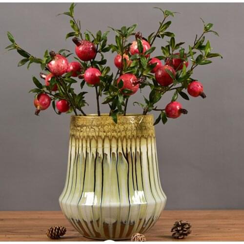 2 Heads Simulation Pomegranate Branch Artificial Foam Fruit Flower Arrangement Shooting Props Home Wedding Party Decoration