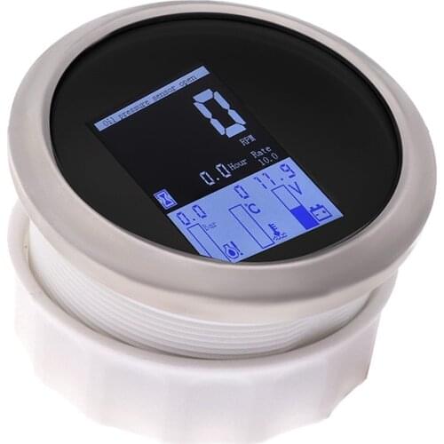 85mm 4 in 1 Multi-functional Gauge Universal LCD Digital Tachometer 0-9999RPM Water temp Oil Pressure 0~10Bar With Alarm