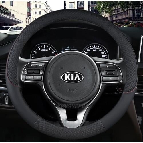 Leather Sport Car Steering Wheel Cover for Kia Sorento I II III Sorento PRIME 2002-2020 Auto Accessories