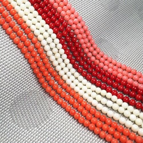 Natural Stone Coral Beads 36cm Punch Ball Shape Loose Isolation Beads For DIY Making Necklace Bracelet Jewelry Findings
