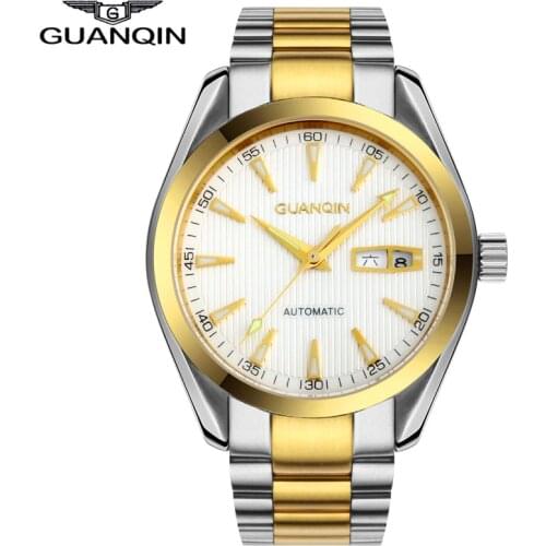 Mens Watches GUANQIN Clock Men Wristwatch Mens Automatic Self-Wind Hardlex Luminous Waterproof Luxury Mechanical Watch