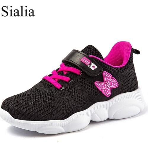Sialia Girls Shoes For Kids Sneakers Children Casual Shoes Kids Sneakers Butterfly Breathable Mesh sapato infantil menina 2019