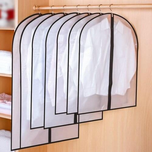 Home Clothes Dust Cover For Dress Suit Coat Dustproof Hanging Garment Bag Wardrobe Hanging Protector Organizer