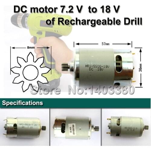 Factory direct HRS-550S-18V 10.8V 12V 14.4V DC motor of Electric drill