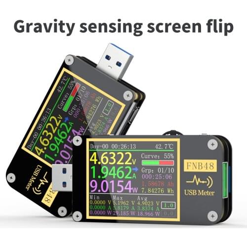 FNB48 PD Trigger Voltmeter ammeter Current and Voltmeter USB tester QC4 + PD3.0 2.0 PPS fast charging protocol capacity test